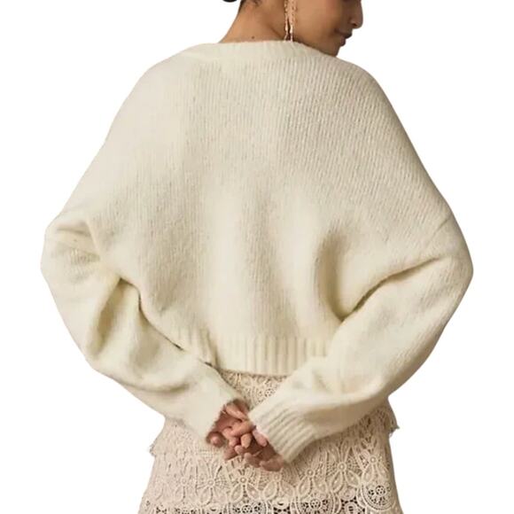 Anthropologie Pilcro Creamy Soft Dolman Sleeve Cropped Crewneck Pullover Sweater - Picture 2 of 13